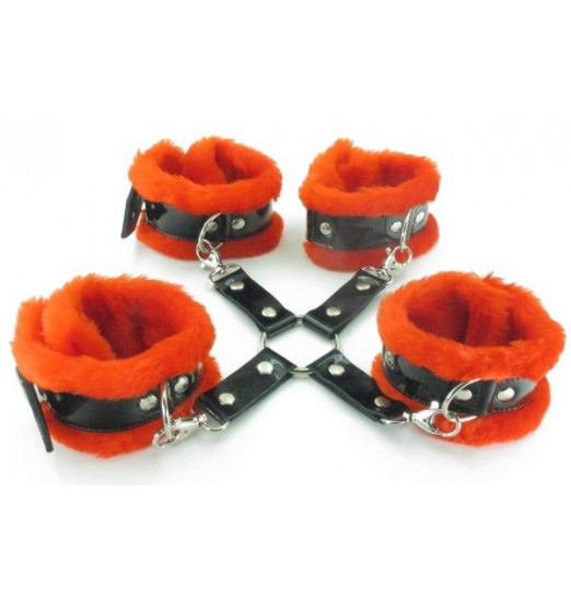 Набор оков с красным мехом BDSM Light