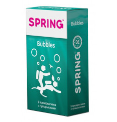 Презервативы SPRING BUBBLES с пупырышками - 9 шт.