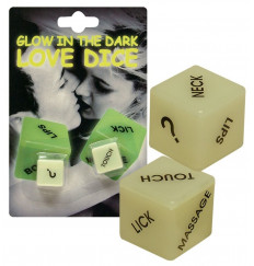 Кубики для любовных игр Glow-in-the-dark с надписями на английском