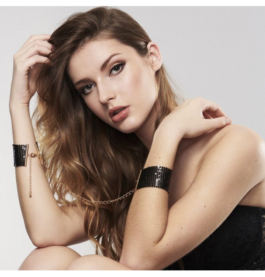 Чёрные дизайнерские наручники Desir Metallique Handcuffs Bijoux