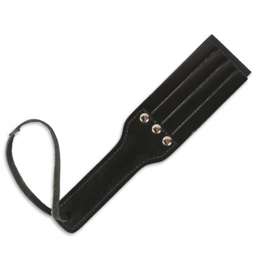 Чёрная кожаная шлёпалка - 23 см. Чёрная кожаная шлёпалка - 23 см.