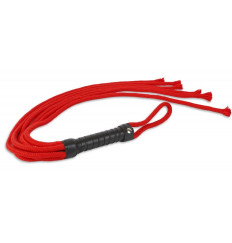 Красная верёвочная плеть-шестихвостка - 80 см.