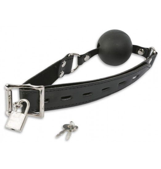 Кляп-шар на ремешках с замочком Кляп-шар на ремешках с замочком