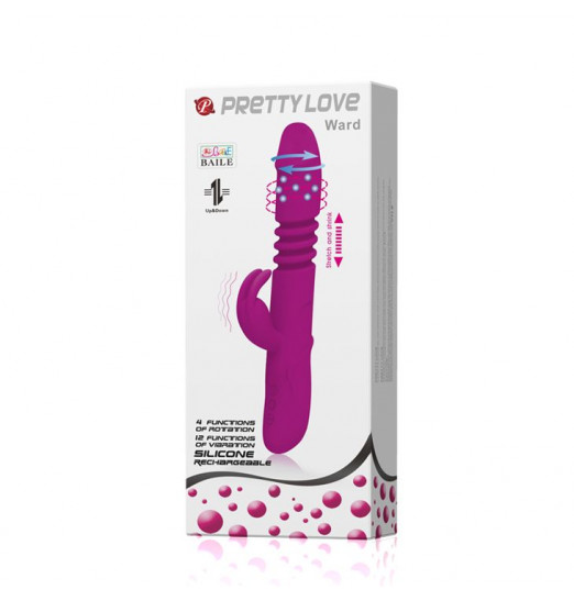 Вибратор с поступательным движением и ротацией Ward - 27 см.