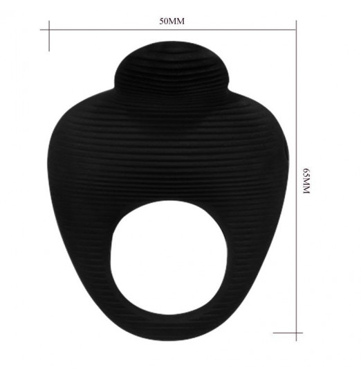 Чёрное эрекционное виброкольцо Thimble