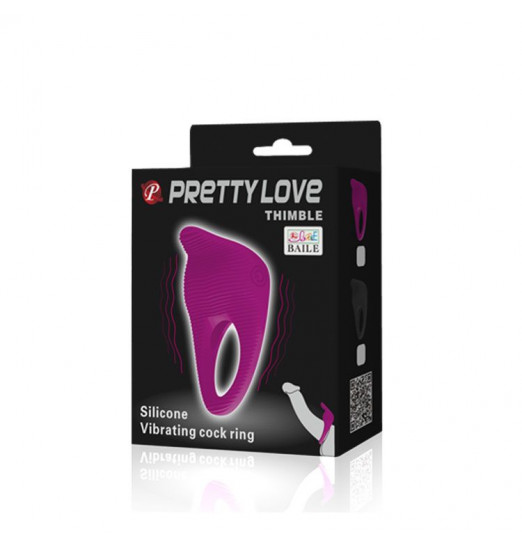 Чёрное эрекционное виброкольцо Thimble