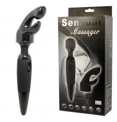 Вибромассажер для тела со сменной насадкой на головку - 25 см.