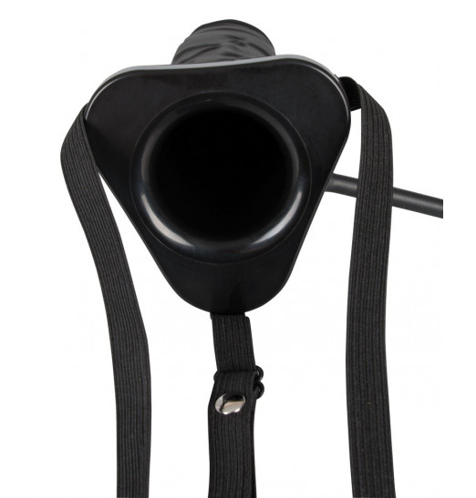 Полый страпон с эффектом увеличения Inflatable Strap-On - 18,5 см.
