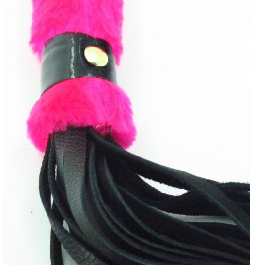 Нежная плеть с розовым мехом BDSM Light - 43 см.