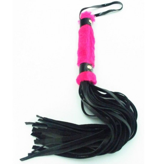 Нежная плеть с розовым мехом BDSM Light - 43 см.