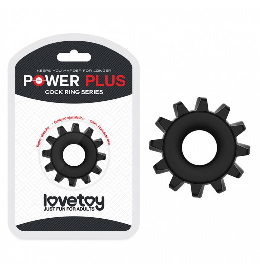 Чёрное эрекционное кольцо для пениса Power Plus