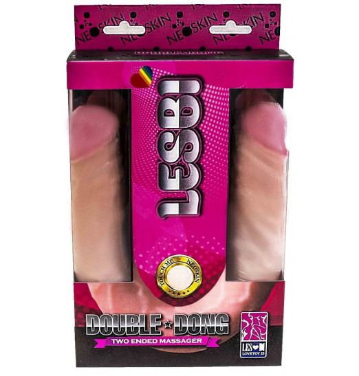 Двусторонний фаллос из неоскина Lesbi - 48 см.