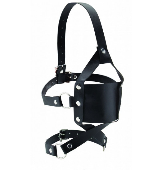 Чёрный кожаный кляп Leather Mouth Gag