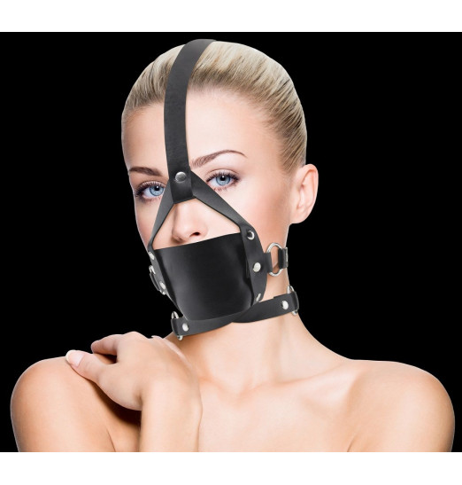 Чёрный кожаный кляп Leather Mouth Gag