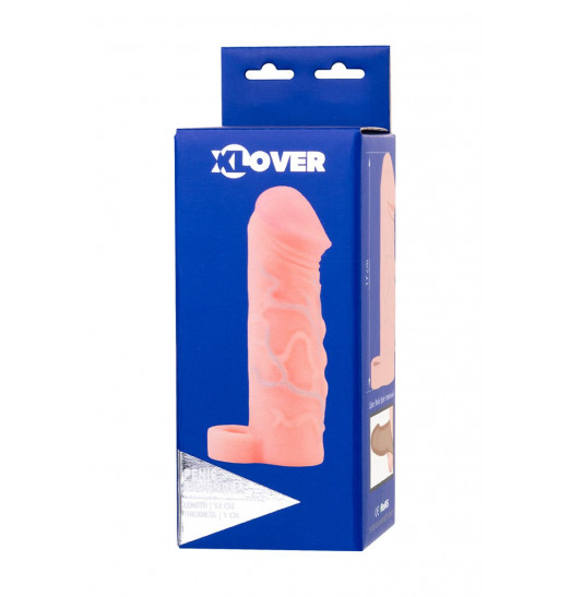 Фаллическая насадка XLOVER INCREASE+ с кольцом для фиксации - 17 см. Фаллическая насадка XLOVER INCREASE+ с кольцом для фиксации - 17 см.