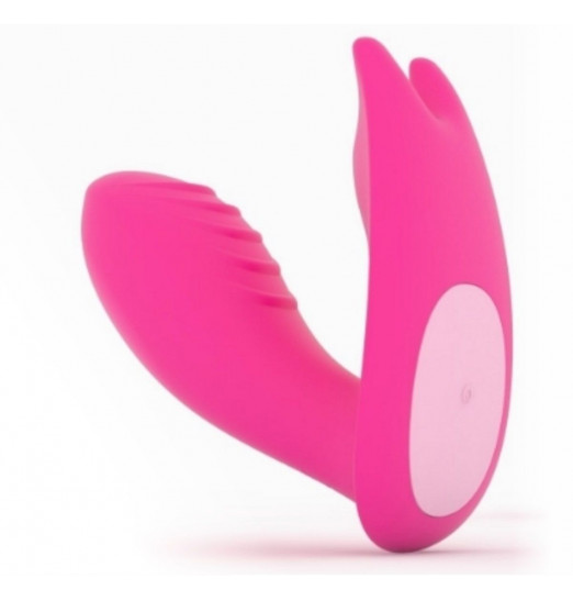 Розовый вагинально-клиторальный стимулятор MAGIC EIDOLON