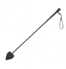 Чёрный кожаный стек с наконечником-стрелой - 70 см.