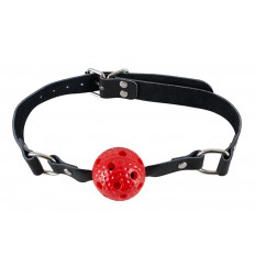 Классический кляп с красным шариком Knebel