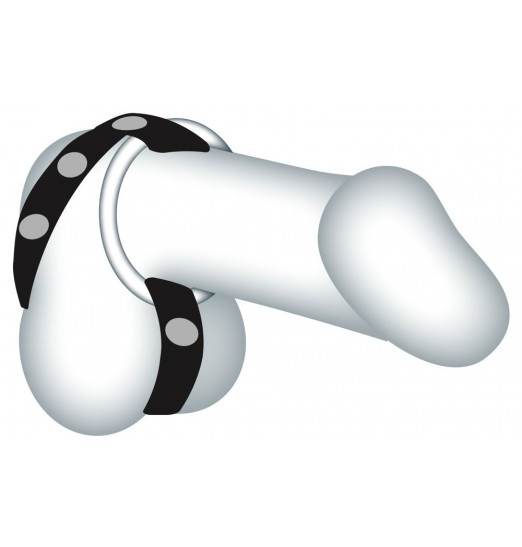 Подхват для мошонки с 3 съемными эрекционными кольцами Leder-Riemen