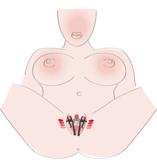 Зажим на половые губы с гибкой перемычкой для G-стимуляции