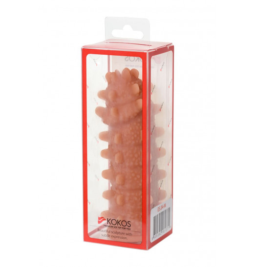 Насадка на фаллос с шипами и продолговатыми бугорками Extreme Sleeve 004 M-size - 14,7 см.