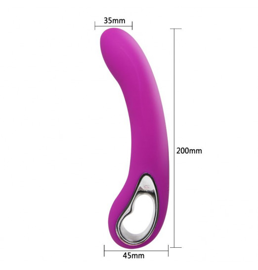 Гладкий лиловый вибратор Alston - 20 см. Гладкий лиловый вибратор Alston - 20 см.