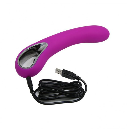 Гладкий лиловый вибратор Alston - 20 см. Гладкий лиловый вибратор Alston - 20 см.