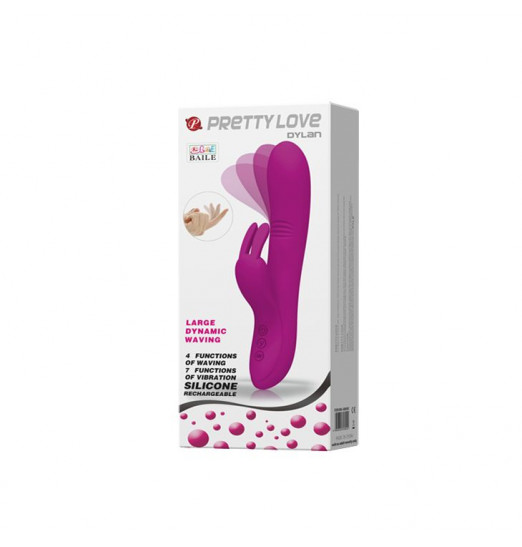 Вибратор с зайчиком-стимулятором клитора Dylan - 21,3 см.