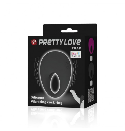 Черное вибрирующее эрекционное кольцо Trap