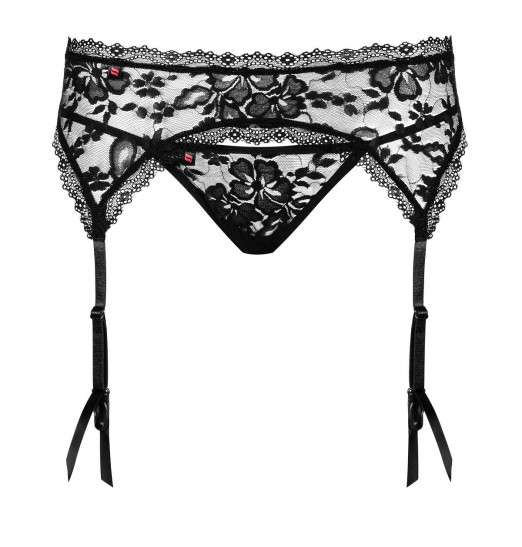 Кружевной пояс для чулок Catia в комплекте с трусиками-стринг