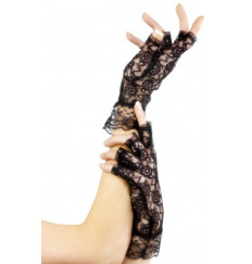 Короткие кружевные перчатки с открытыми пальчиками