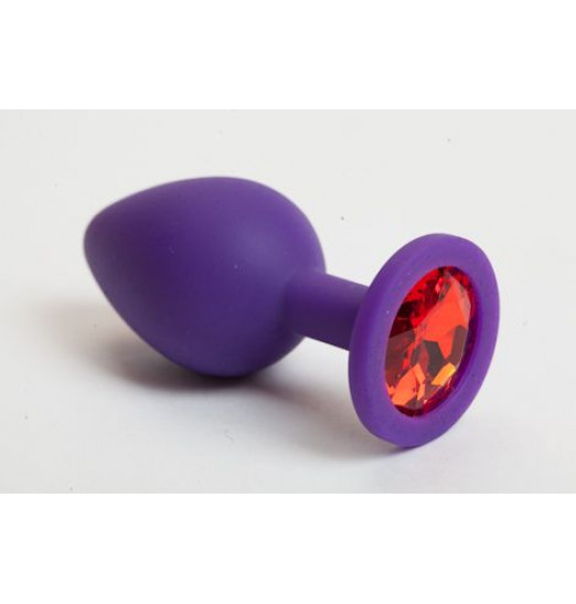 Фиолетовая силиконовая пробка с красным кристаллом - 9,5 см.