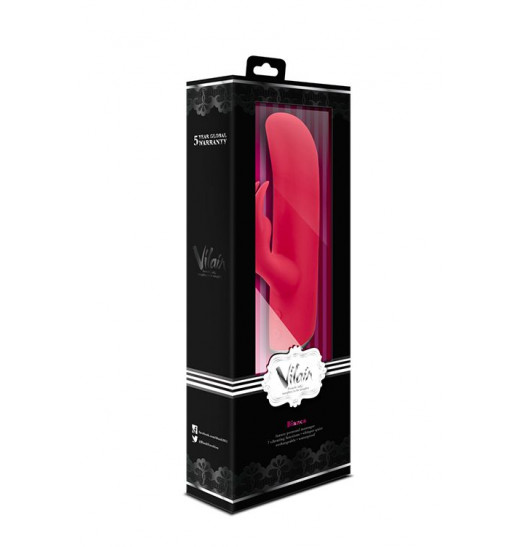 Красный перезаряжаемый вибромассажёр VILAIN BIANCA BERRY - 18 см.