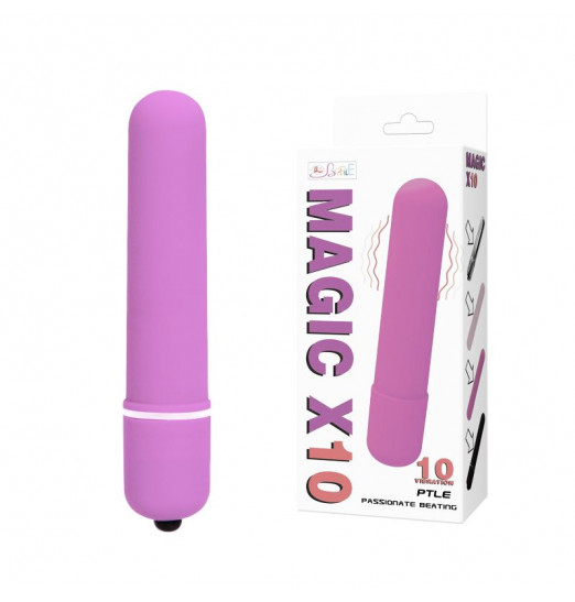 Розовая вытянутая вибропуля - 10,2 см.