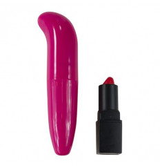 Ярко-розовый мини-вибратор для G-стимуляции - 15,5 см.