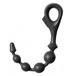 Черная анальная цепочка EZ-Grip Beads - 29,2 см.