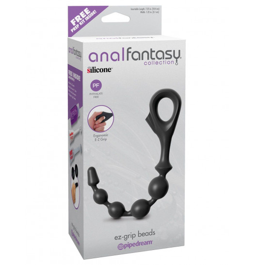 Черная анальная цепочка EZ-Grip Beads - 29,2 см. Черная анальная цепочка EZ-Grip Beads - 29,2 см.
