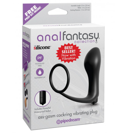 Анальная пробка с вибрацией с эрекционным кольцом Ass-Gasm Cockring Vibrating Plug Анальная пробка с вибрацией с эрекционным кольцом Ass-Gasm Cockring Vibrating Plug