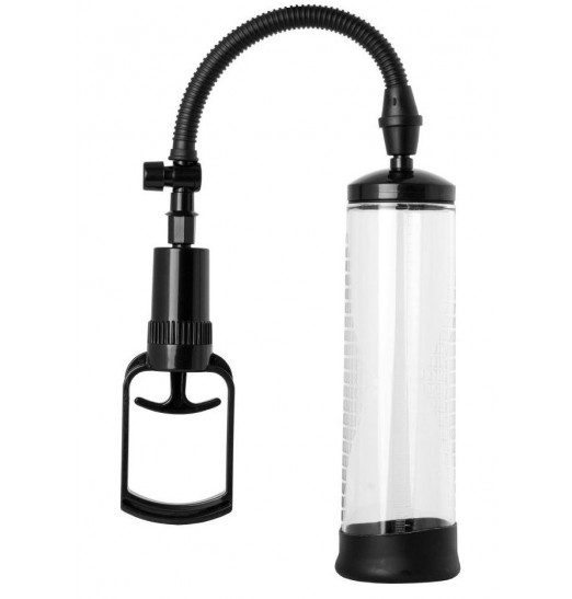 Чёрная вакуумная помпа с прозрачной колбой