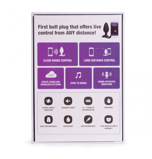 Малая анальная пробка со смарт-приложением и подключением к чатам вебкам Lovense Hush