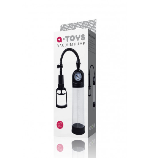 Чёрная вакуумная помпа A-toys с манометром и прозрачной колбой