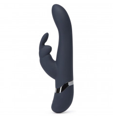 Тёмно-синий вибратор Oh My USB Rechargeable Rabbit Vibrator - 25,4 см.