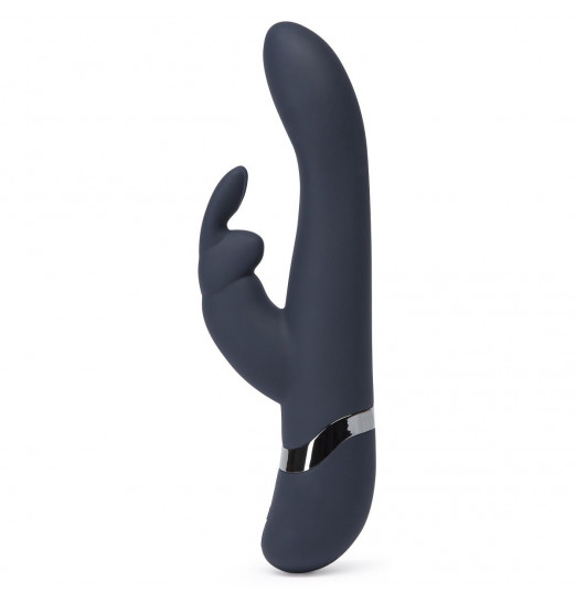 Тёмно-синий вибратор Oh My USB Rechargeable Rabbit Vibrator - 25,4 см.