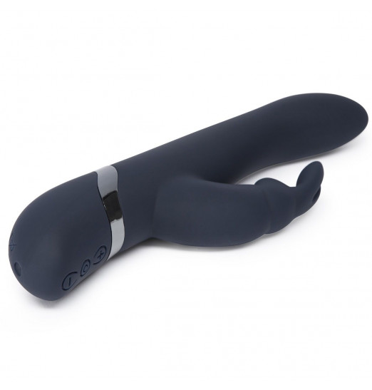 Тёмно-синий вибратор Oh My USB Rechargeable Rabbit Vibrator - 25,4 см.