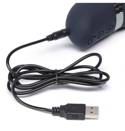 Тёмно-синий вибратор Oh My USB Rechargeable Rabbit Vibrator - 25,4 см.