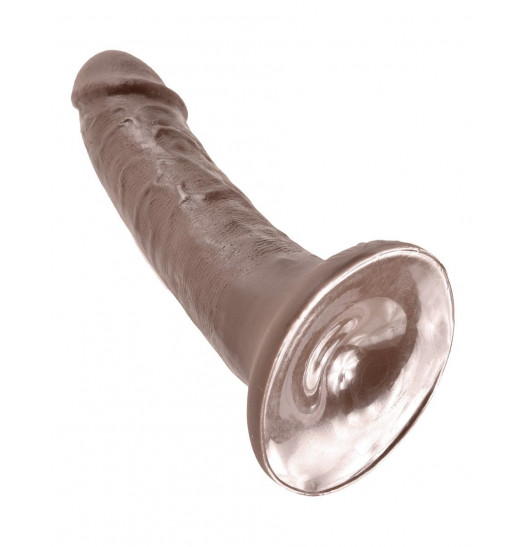 Коричневый фаллоимитатор на присоске 6  Cock - 15,2 см.