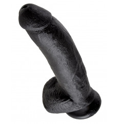 Чёрный фаллоимитатор 9  Cock with Balls - 22,9 см.