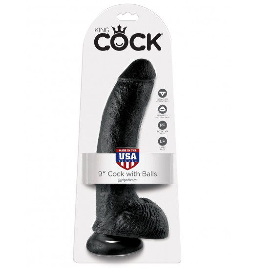 Чёрный фаллоимитатор 9 Cock with Balls - 22,9 см. Чёрный фаллоимитатор 9 Cock with Balls - 22,9 см.