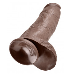 Коричневый фаллоимитатор-гигант 12  Cock with Balls - 30,5 см.