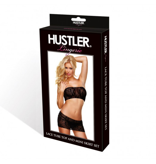 Кружевные топ-бандо и мини-юбка